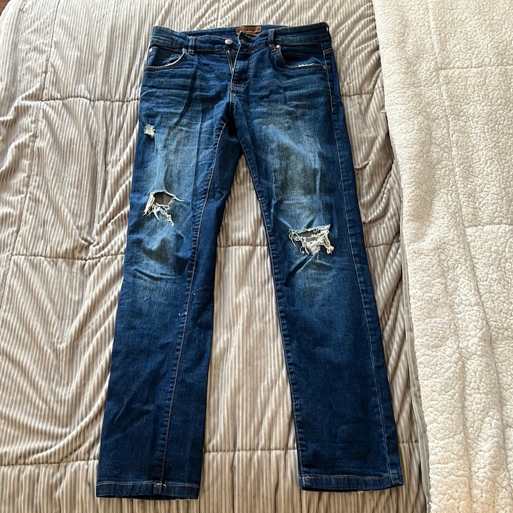 Tainted Denim Ripped Men’s Blue Jeans Skinny W30
